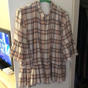 LOFT plaid peplum top